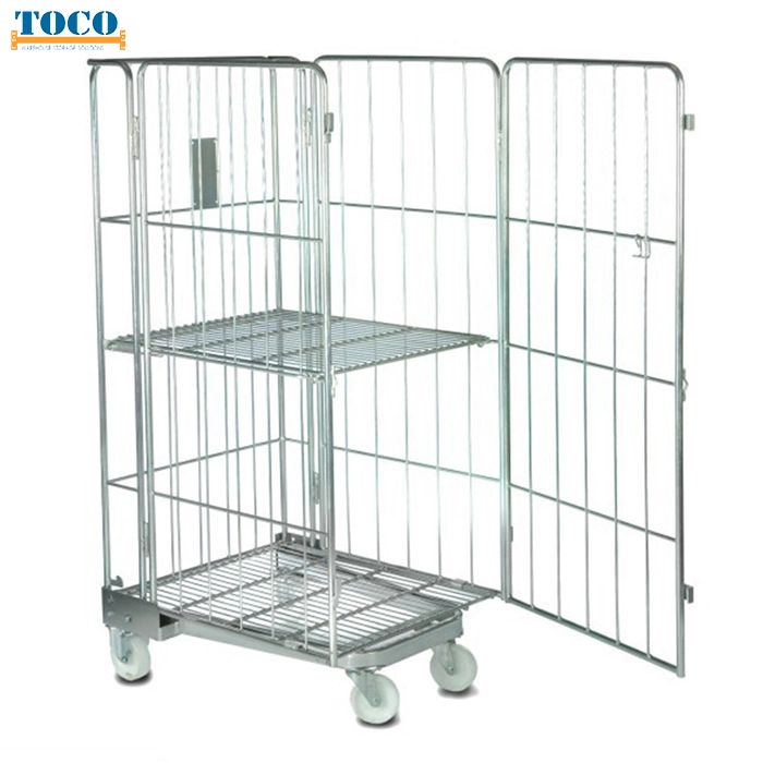 Nestable Supermarket Trolley with Handle for Courier Services