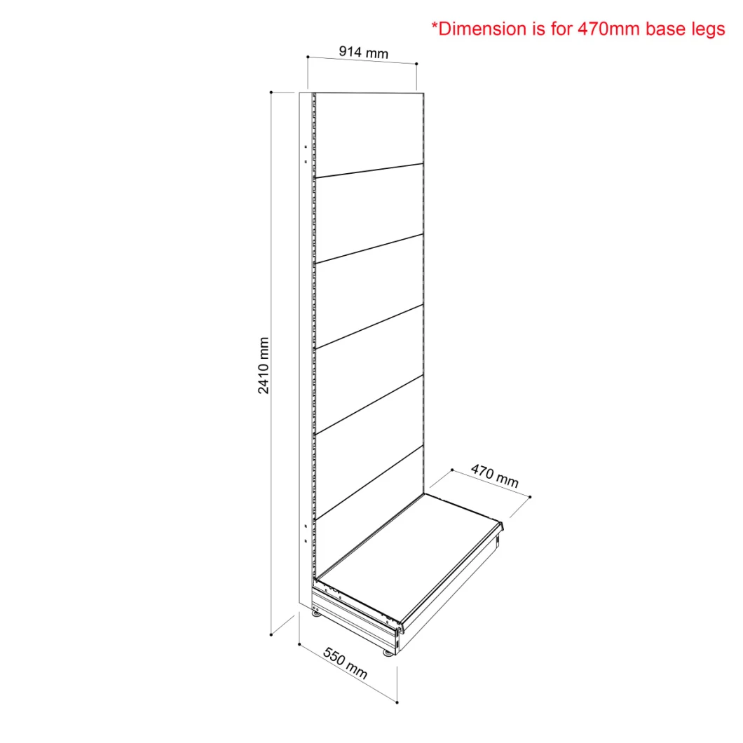 2400h Single-Sided Gondola Shelving Bay with Perforated Back Panels