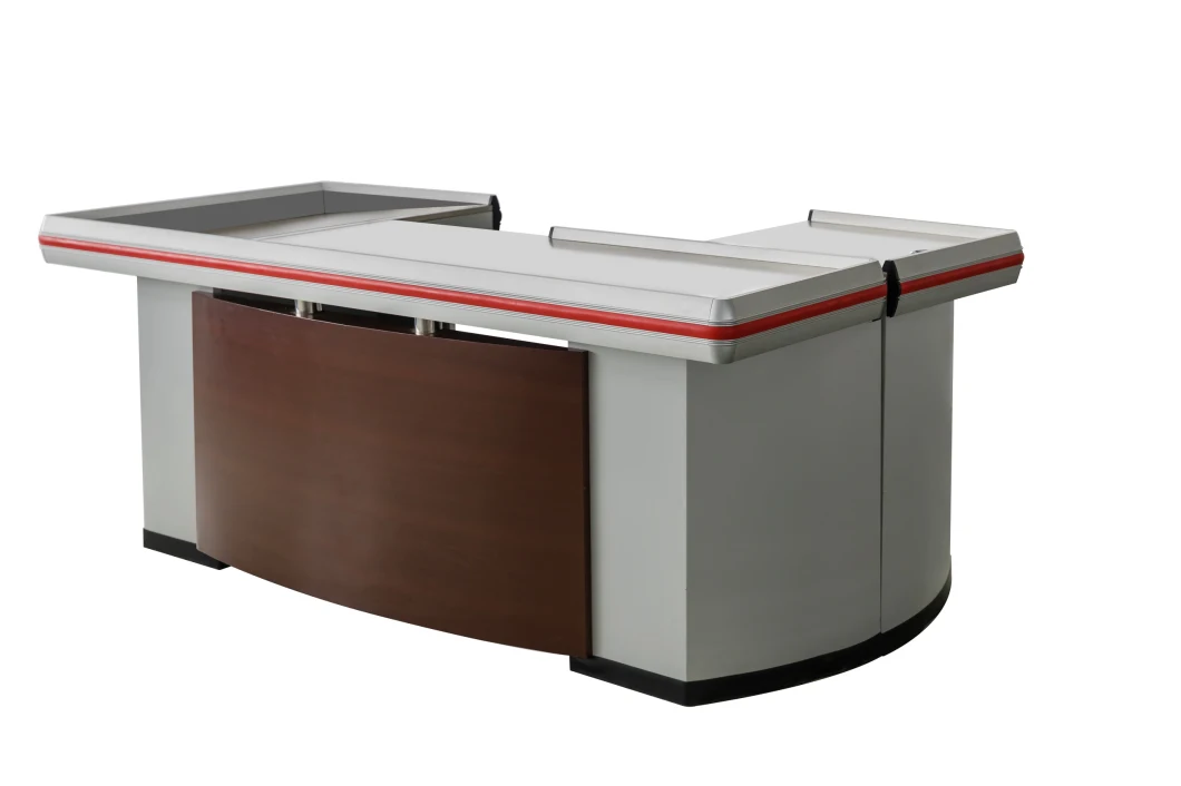 Supermarket Stainless Steel Checkout Counter Retail Store Cashier Counter Shop Fitting